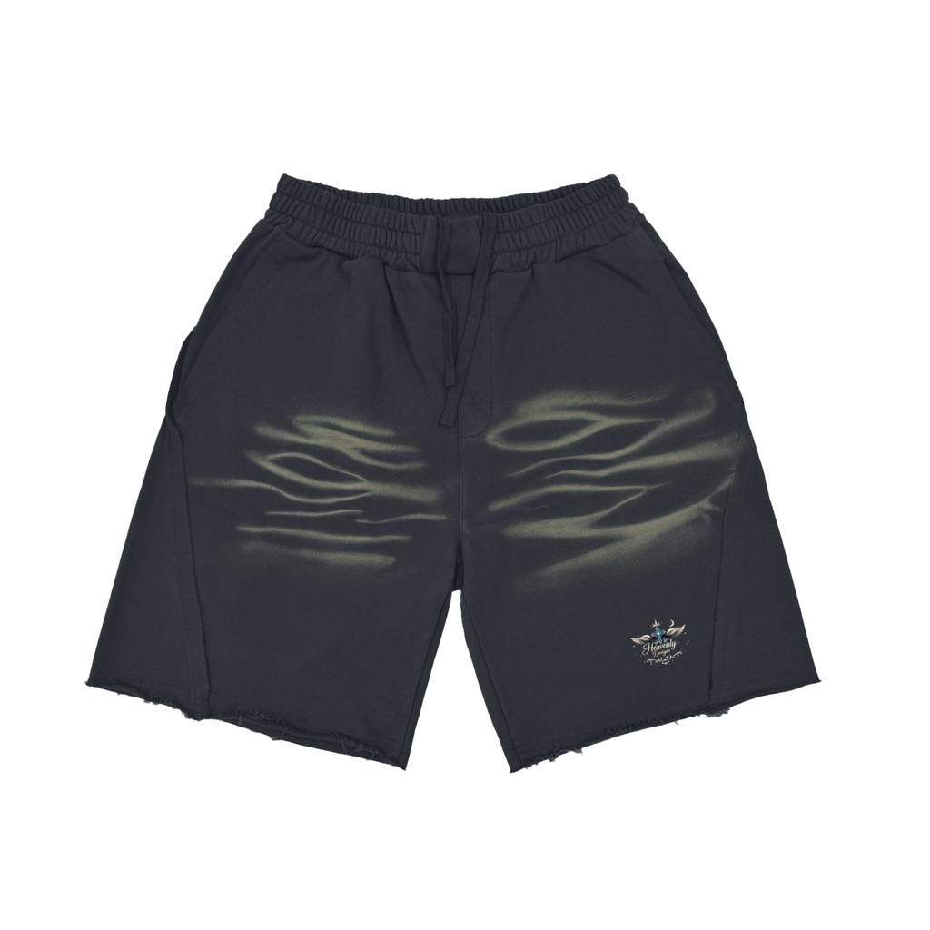 Vintage Washed Tiger Stripes Short Pants