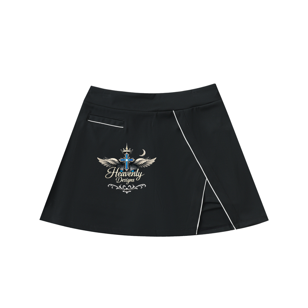 High-Waist Pocketed A-Line Skirt