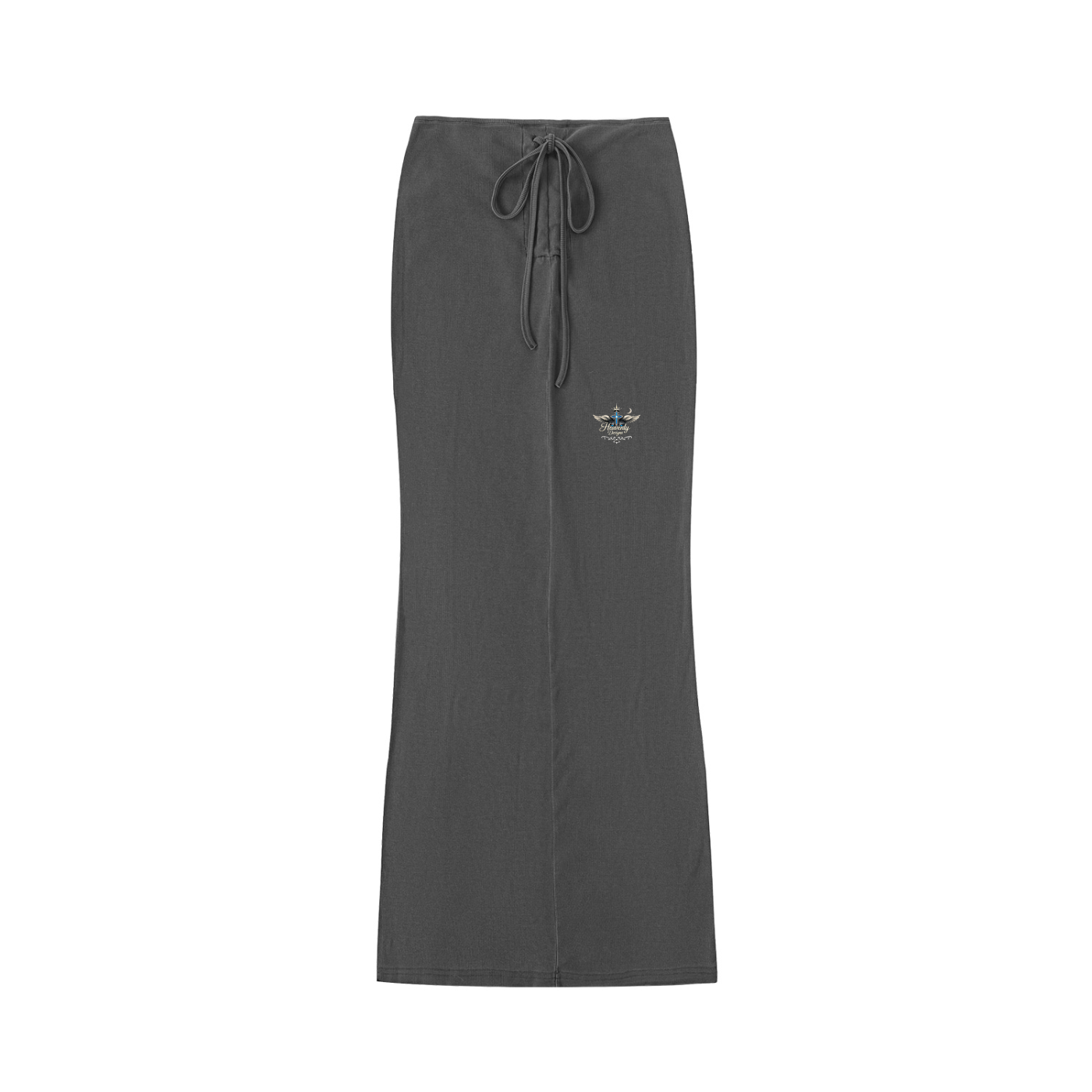 "Heavenly Designs","Gray","Dyed Washed Drawstring Maxi Skirt","Heavenly Designs Logo Design""Christian Clothing","Church Apparel"