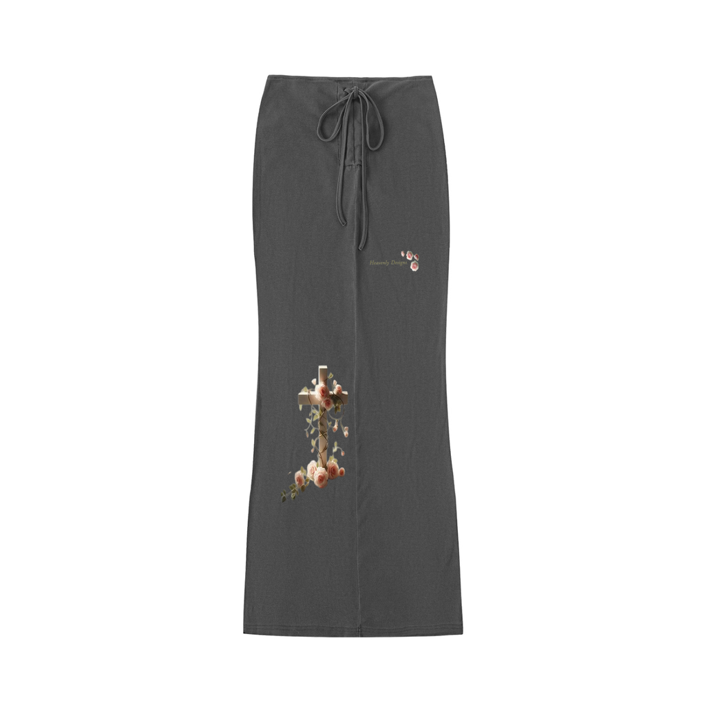 "Heavenly Designs","Black ", " Straight Hip-Hugging Slim Full Length Skirt", "Wooden Cross with Pink Roses and bird  Design","Women's 2 Piece Sets", "Casual dress","Comfortable Clothing","High Quality Designer Apparel"