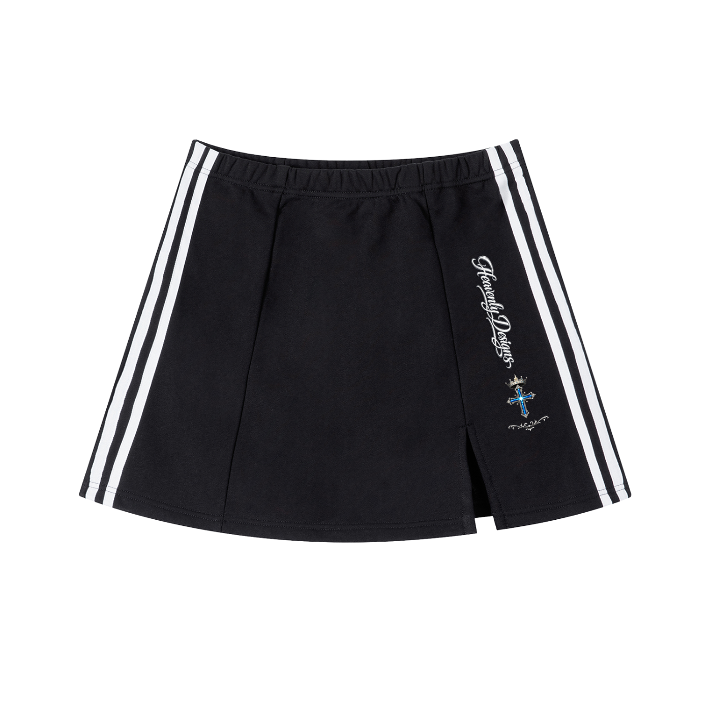 Contrast Side Stripe Slit Skirt